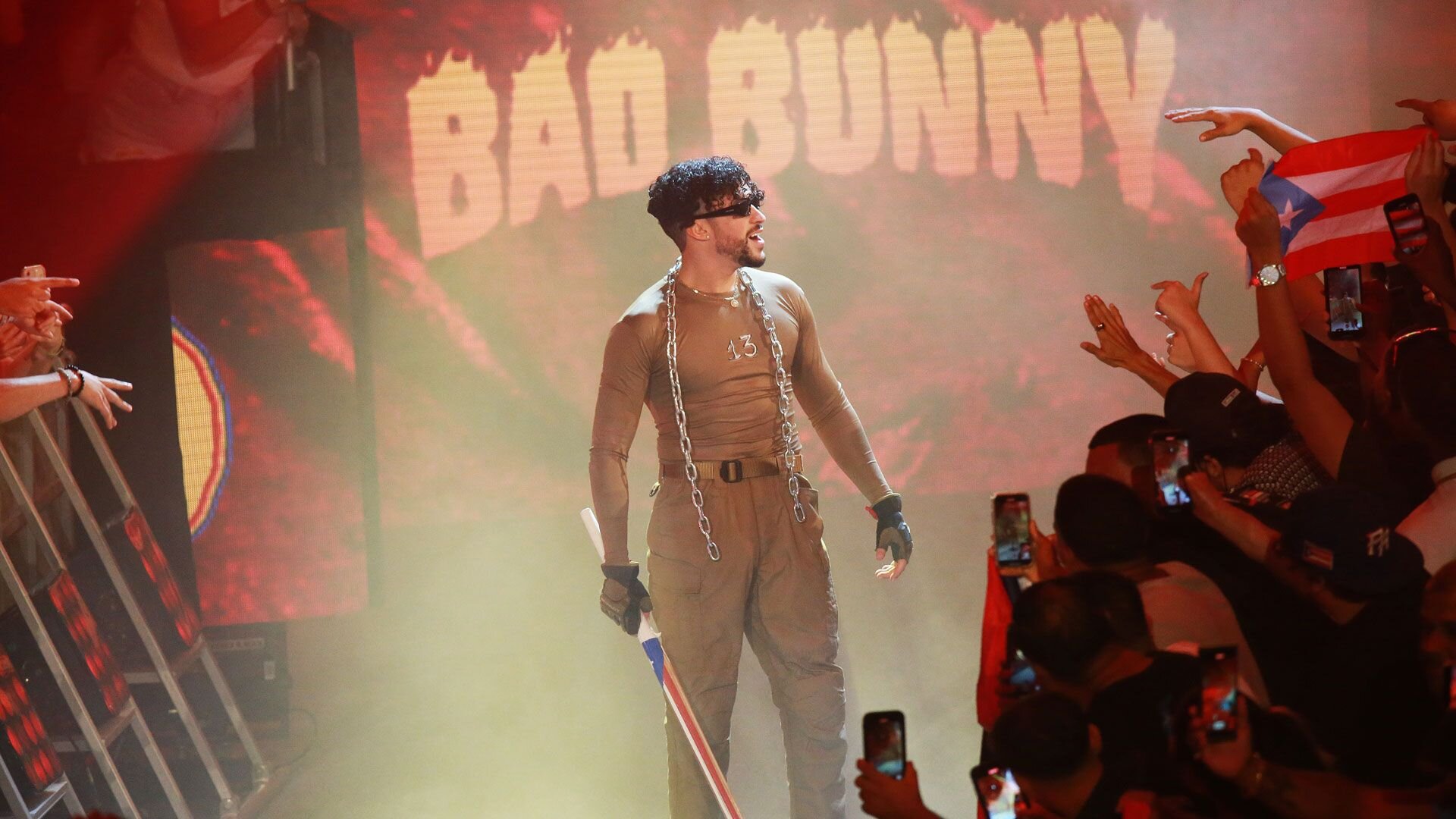 SAN JUAN, PUERTO RICO - MAY 06: Bad Bunny enters the ring during the WWE Backlash at Coliseo de Puerto Rico José Miguel Agrelot on May 06, 2023 in San Juan, Puerto Rico.(Photo by Gladys Vega/ Getty Images)